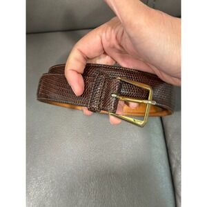 Trafalgar Genuine Java Lizard Leather Belt Brass Buckle Men Size 38